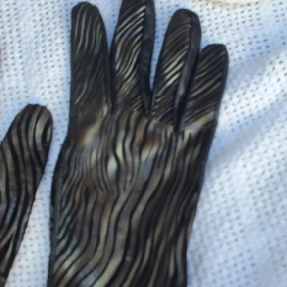 Metallic‎ Leather Gloves M - Picture 3 of 10